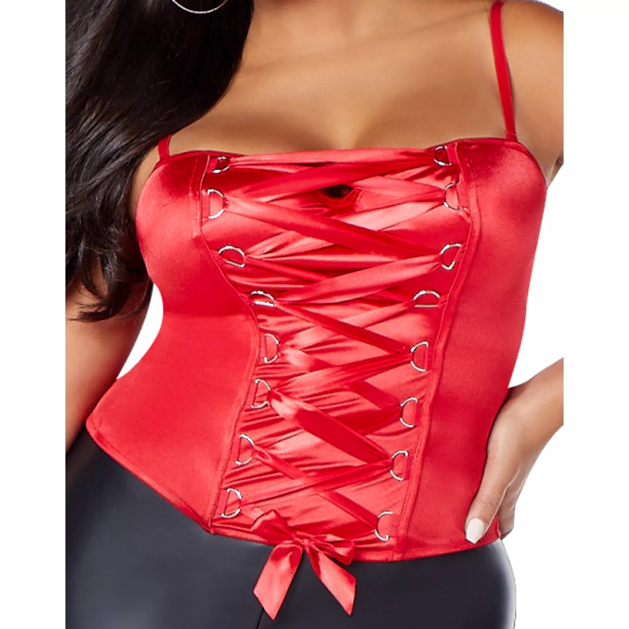Red Lace Up Corset