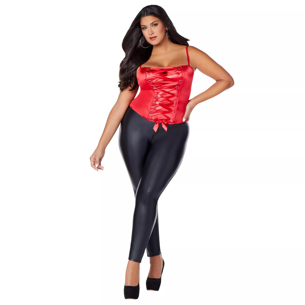 Red Lace-Up Plus Size Corset