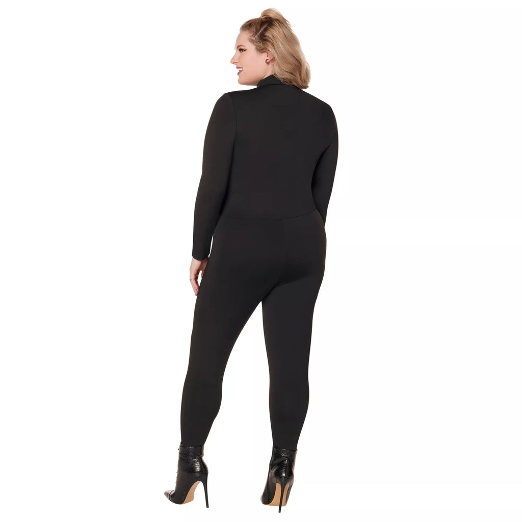Adult Black Zip Up Catsuit