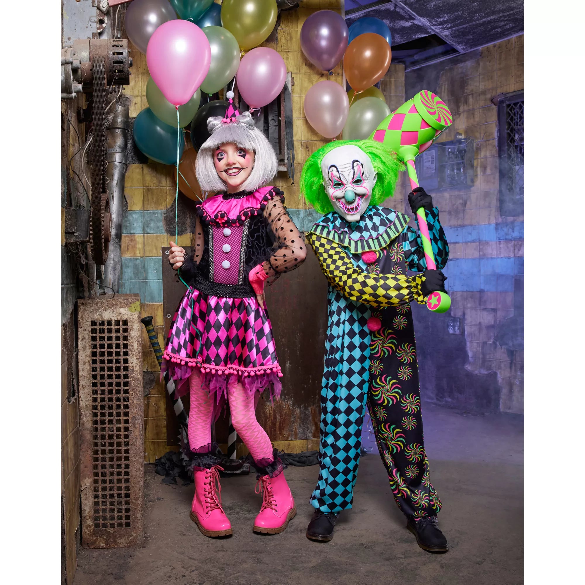 Kids Neon Clown Costume