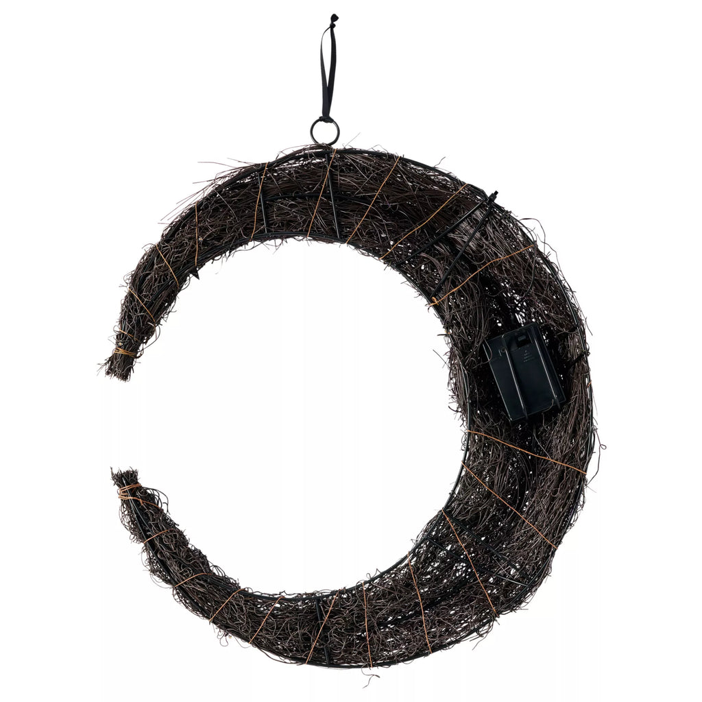 Light-Up Crescent Moon Wreath