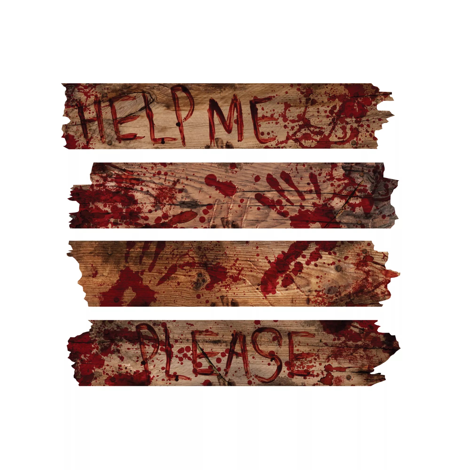 Bloody Phrase Haunted Window Boards