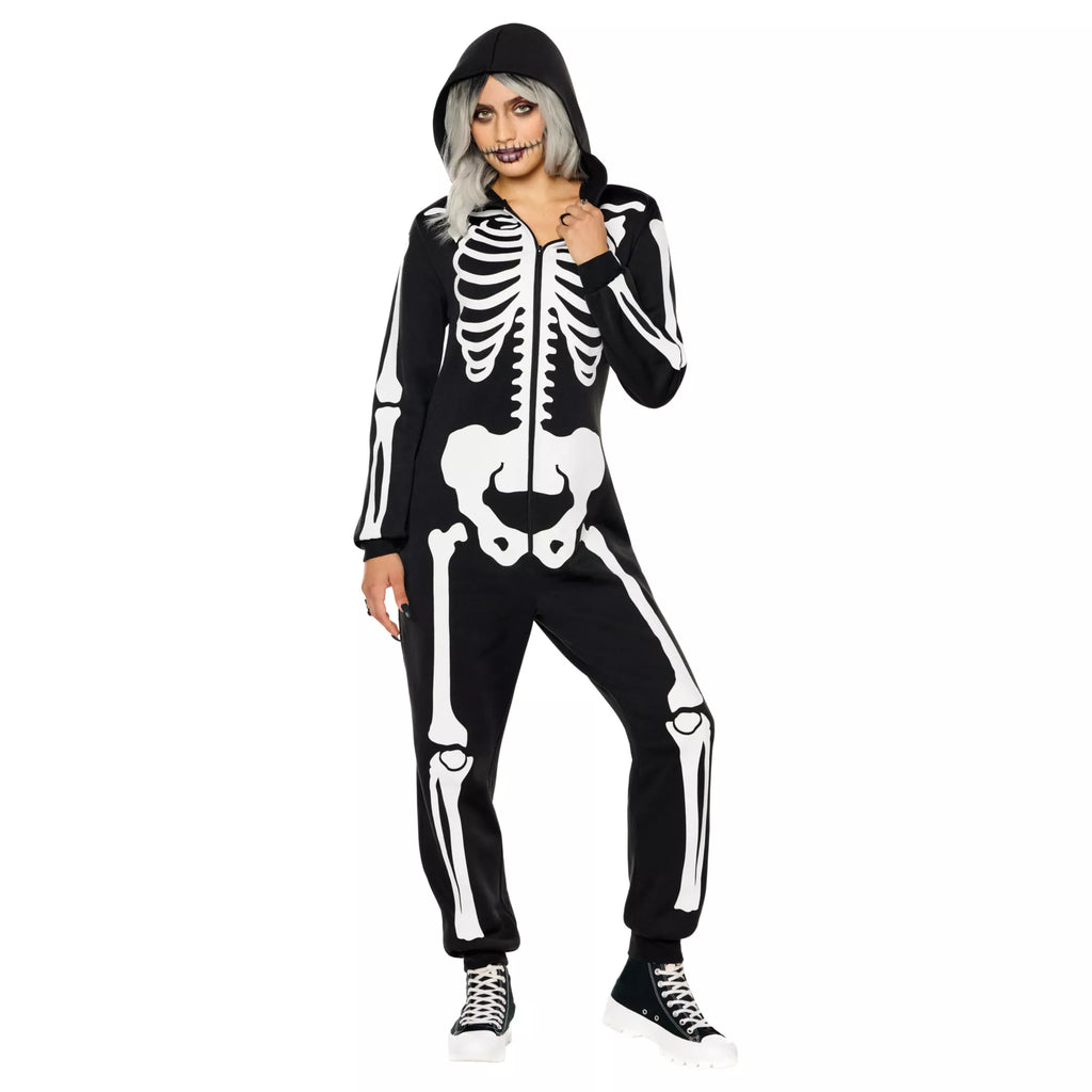 Adult Skeleton Jumpsuit Costume