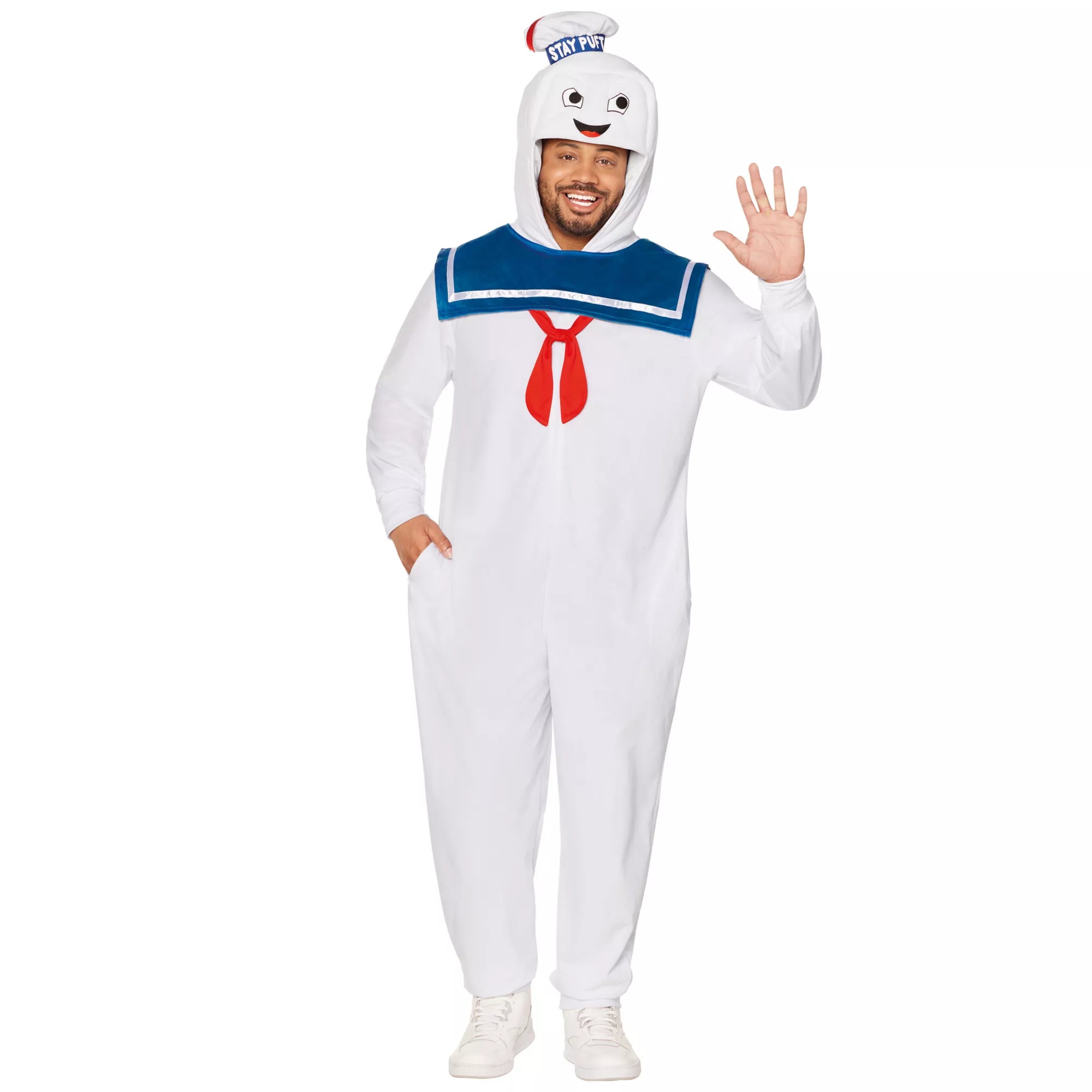 Adult Stay Puft Plus Size Jumpsuit Costume - Ghostbusters