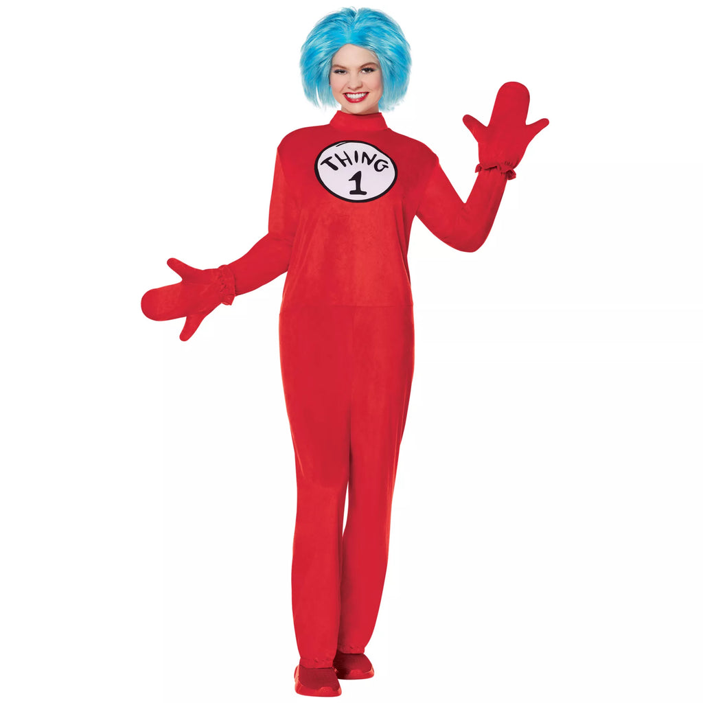 Adult The Thing Plus Size Jumpsuit Costume - The Cat in the Hat